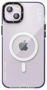 Apple iPhone 14 Plus Kılıf Magsafe Şarj Özellikli YoungKit Exquisite Serisi Kapak - Mor