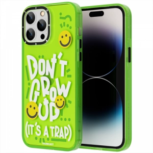 Apple iPhone 14 Pro Kılıf Mutlu Mod Figürlü YoungKit Happy Mood Serisi Kapak - Yeşil
