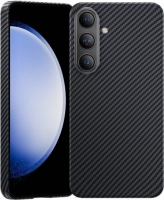 Samsung Galaxy S24 Plus Kılıf Magsafe Özellikli Karbon Fiber Benks Essential ArmorAir 600D Kevlar Kapak - Siyah