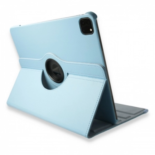 Apple iPad Pro 12.9 2021 (5. Nesil) Tablet Kılıfı 360 Derece Dönebilen Standlı Kapak - Mavi