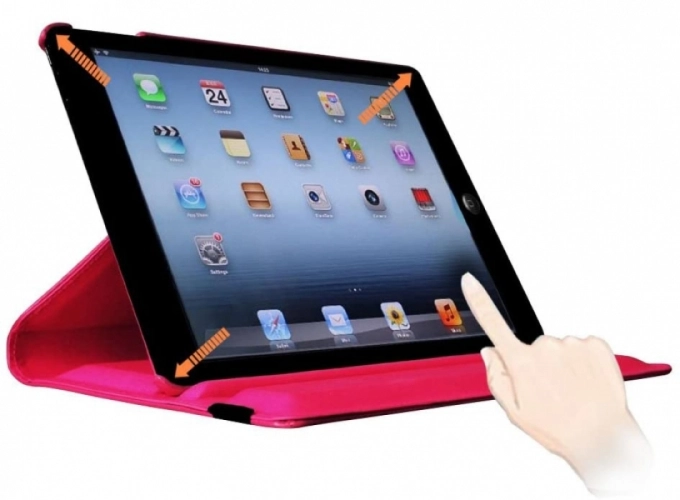 Apple iPad 3 Tablet Kılıfı 360 Derece Dönebilen Standlı Kapak - Siyah