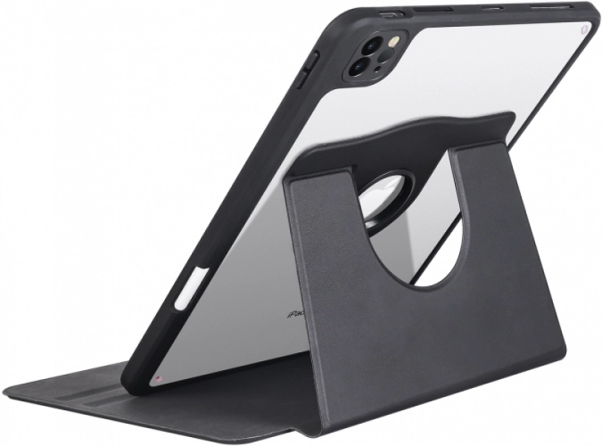 Apple iPad Pro 11 inç 2021 (3. Nesil) Tablet Kılıfı Termik Kalem Bölmeli Dönebilen Standlı Kapak - Siyah