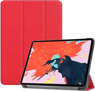Apple iPad Pro 12.9 2022 M2 (6. Nesil) Tablet Kılıfı 1-1 Standlı Smart Cover Kapak - Kırmızı