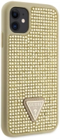 Apple iPhone 11 Kılıf GUESS Taş İşlemeli Tasarım Kapak - Gold