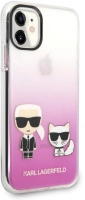 Apple iPhone 11 Kılıf Karl Lagerfeld Sert TPU K&C Dizayn Kapak - Pembe