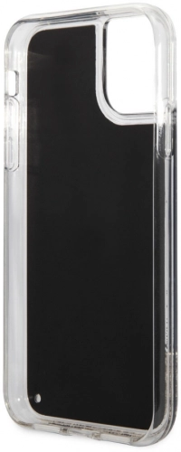 Apple iPhone 11 Kılıf Karl Lagerfeld Sıvılı Simli Gatsby Dizayn Kapak - Siyah