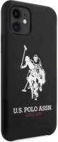 Apple iPhone 11 Kılıf U.S. POLO ASSN. Silikon Büyük Logo Dizayn Kapak - Siyah