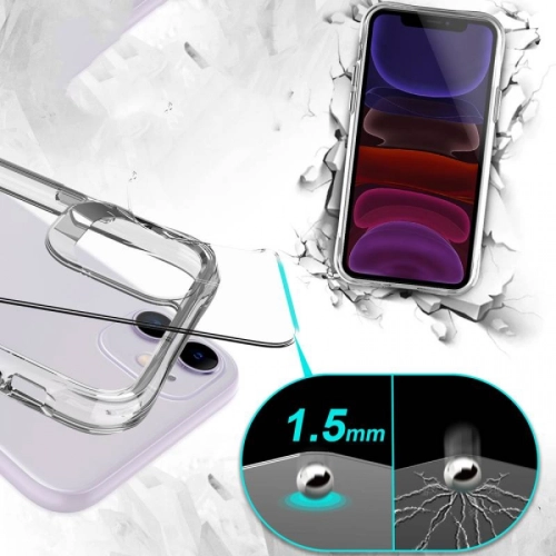 Apple iPhone 11 Kılıf Zore Şeffaf Ultra İnce Airbag Tasarımlı Okka Kapak - Şeffaf