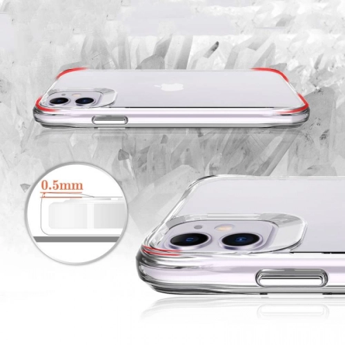 Apple iPhone 11 Kılıf Zore Şeffaf Ultra İnce Airbag Tasarımlı Okka Kapak - Şeffaf