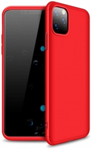 Apple iPhone 11 Pro Kılıf 3 Parçalı 360 Tam Korumalı Rubber AYS Kapak  - Kırmızı