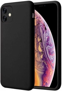 Apple iPhone 11 Pro Kılıf Liquid Serisi İçi Kadife İnci Esnek Silikon Kapak - Siyah