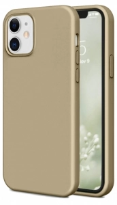 Apple iPhone 12 Mini (5.4) Kılıf İnce Mat Esnek Silikon - Gold