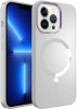 Apple iPhone 12 Pro (6.1) Kılıf Magsafe Wireless Şarj Özellikli Stil Kapak - Beyaz