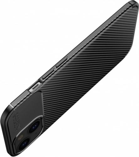 Apple iPhone 13 (6.1) Kılıf Karbon Serisi Mat Fiber Silikon Negro Kapak - Siyah