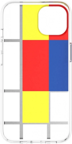 Apple iPhone 13 Çift IMD Baskılı Switcheasy Artist Mondrian Kapak - Sarı