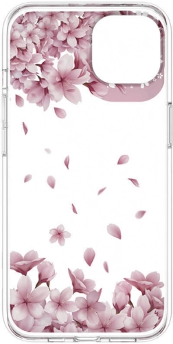 Apple iPhone 13 Çift IMD Baskılı Switcheasy Artist Sakura Kapak - Pembe