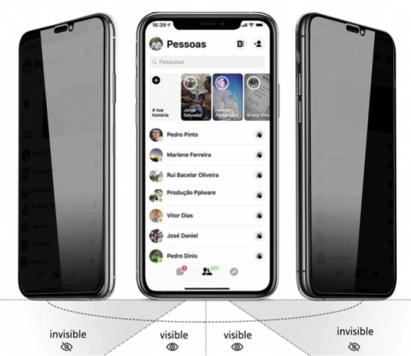 Apple iPhone 13 Mini (5.4) Karartmalı Hayalet Ekran Koruyucu Tam Kaplayan Kor Privacy Kırılmaz Cam - Siyah