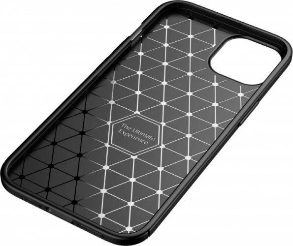 Apple iPhone 13 Mini (5.4) Kılıf Karbon Serisi Mat Fiber Silikon Negro Kapak - Siyah