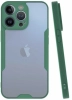 Apple iPhone 13 Pro (6.1) Kılıf Kamera Lens Korumalı Arkası Şeffaf Silikon Kapak - Yeşil