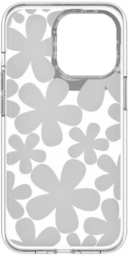 Apple iPhone 13 Pro Çift IMD Baskılı Switcheasy Artist Fleur Kapak - Şeffaf