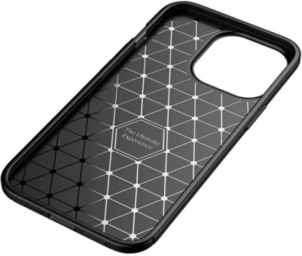 Apple iPhone 13 Pro Max (6.7) Kılıf Karbon Serisi Mat Fiber Silikon Negro Kapak - Siyah