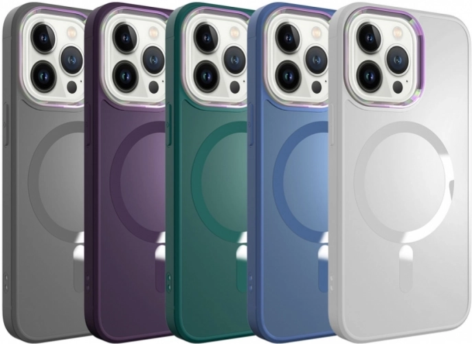 Apple iPhone 13 Pro Max (6.7) Kılıf Magsafe Wireless Şarj Özellikli Stil Kapak - Beyaz