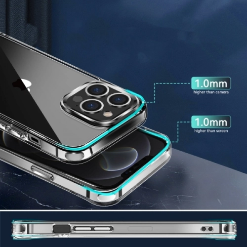 Apple iPhone 13 Pro Max (6.7) Kılıf Zore Forst Silikon Kapak TPU PC Malzeme 0.4mm - Şeffaf