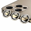 Apple iPhone 13 Pro Max (6.7) Taşlı Kamera Lens Koruyucu CL-06 - Gold