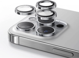 Apple iPhone 13 Pro Max Casebang Gem Kamera Lens Koruyucu - Gümüş