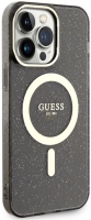 Apple iPhone 13 Pro Max Kılıf GUESS Magsafe Şarj Özellikli Glitter Kapak - Siyah