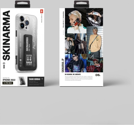 Apple iPhone 13 Pro Max Kılıf SkinArma Standlı Şeffaf Tasarımlı Taihi Kobai Kapak - Siyah