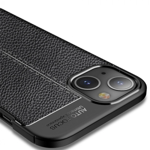 Apple iPhone 14 Plus (6.7) Kılıf Deri Görünümlü Parmak İzi Bırakmaz Niss Silikon - Siyah