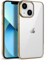 Apple iPhone 14 Plus (6.7) Kılıf Silikon Renkli Esnek Pixel Kapak - Gold