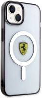 Apple iPhone 14 Plus Kılıf Ferrari Magsafe Şarj Özellikli Transparan Dizayn Kapak - Şeffaf