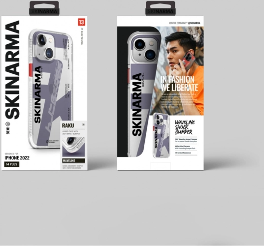 Apple iPhone 14 Plus Kılıf SkinArma Şeffaf Airbag Tasarımlı Raku Kapak - Mor