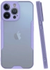 Apple iPhone 14 Pro (6.1) Kılıf Kamera Lens Korumalı Arkası Şeffaf Silikon Kapak - Lila