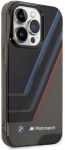 Apple iPhone 14 Pro (6.1) Kılıf BMW Orjinal Lisanslı Yarı Transparan Çizgili Dizayn Kapak - Siyah