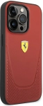 Apple iPhone 14 Pro (6.1) Kılıf Ferrari Deri Delikli Dizayn Kapak - Kırmızı