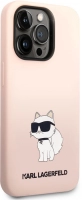 Apple iPhone 14 Pro (6.1) Kılıf Karl Lagerfeld Silikon Choupette Dizayn Kapak - Pembe
