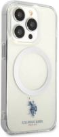 Apple iPhone 14 Pro (6.1) Kılıf U.S. POLO ASSN. Magsafe Şarj Özellikli Transparan Tasarım Kapak - Şeffaf