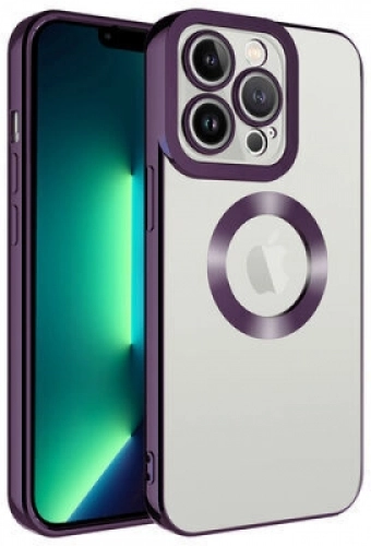 Apple iPhone 14 Pro Max (6.7) Kılıf Kamera Korumalı Silikon Logo Açık Omega Kapak - Yeşil