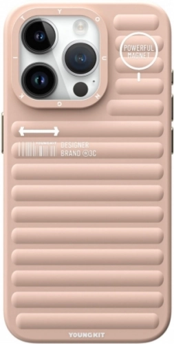Apple iPhone 14 Pro Max (6.7) Kılıf Mat Renkli Tasarım YoungKit Original Serisi Kapak - Pembe