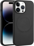 Apple iPhone 14 Pro Max (6.7) Kılıf PU Deri Magsafe Wireless Şarj Özellikli Derix Kapak - Siyah