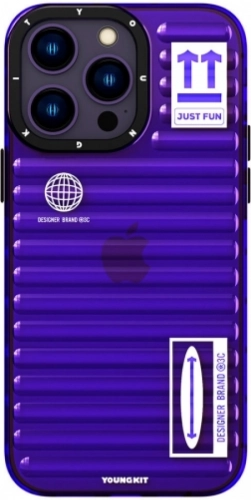 Apple iPhone 14 Pro Max (6.7) Şeffaf Renkli Tasarım YoungKit Fluorite Serisi Kapak - Mor