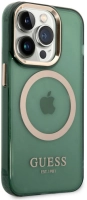 Apple iPhone 14 Pro Max Kılıf GUESS Magsafe Şarj Özellikli Airbagli Dizayn Kapak - Yeşil