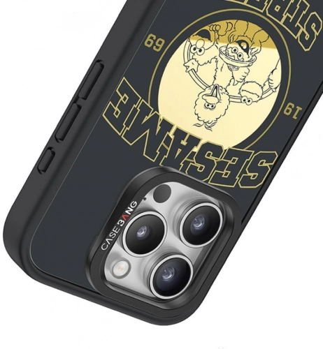 Apple iPhone 14 Pro Max (6.7) Kılıf Magsafe Şarj Özellikli Ayrılabilir Arka Panel Sesame Street Protective Case Kapak - Siyah
