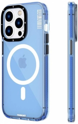 Apple iPhone 14 Pro Max Kılıf Magsafe Şarj Özellikli YoungKit Crystal Color Serisi Kapak - Şeffaf