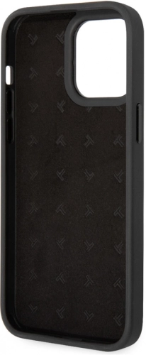 Apple iPhone 14 Pro Max (6.7) Kılıf TUMI Deri Ve Hakiki Alüminyum Kartlıklı Dizayn Kapak - Siyah