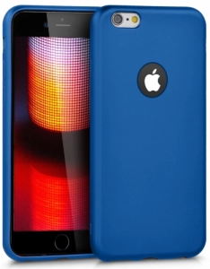 Apple iPhone 6s Plus Kılıf İnce Mat Esnek Silikon - Lacivert