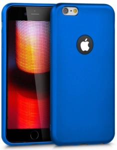 Apple iPhone 6s Plus Kılıf İnce Mat Esnek Silikon - Mavi